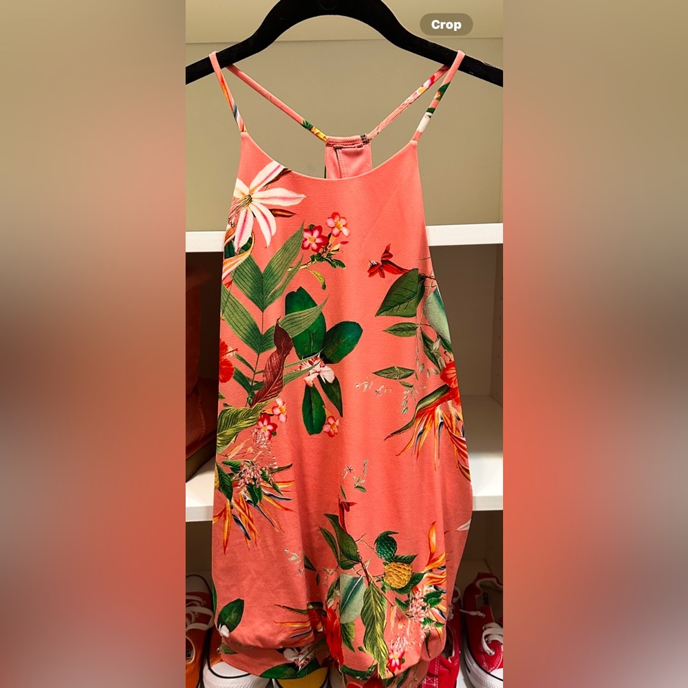 NWOT Express floral print tank in Coral and Green
